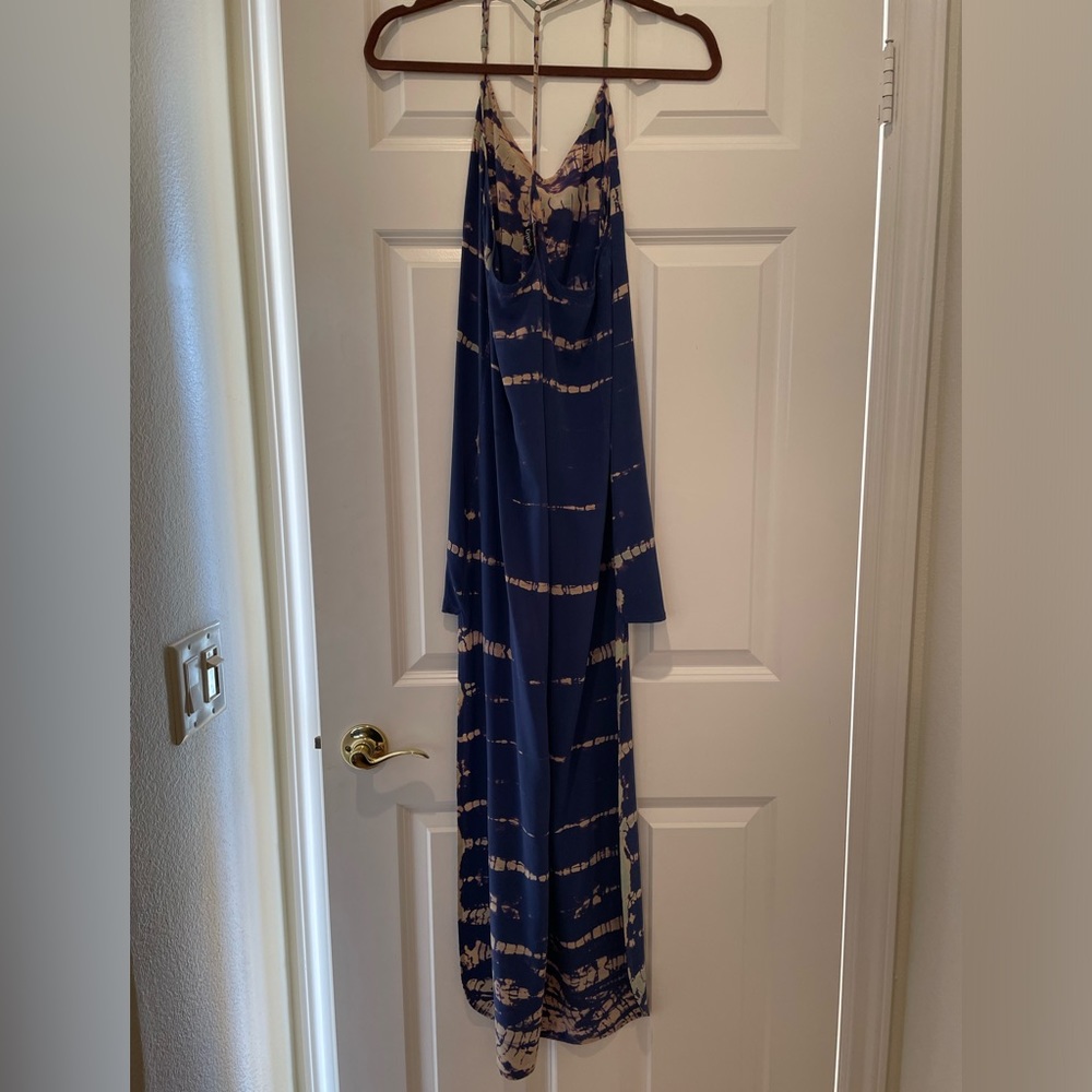 Gypsy 05 Violet Tie Dye Hi Low Silk Dress-Size XS - Picture 5 of 6